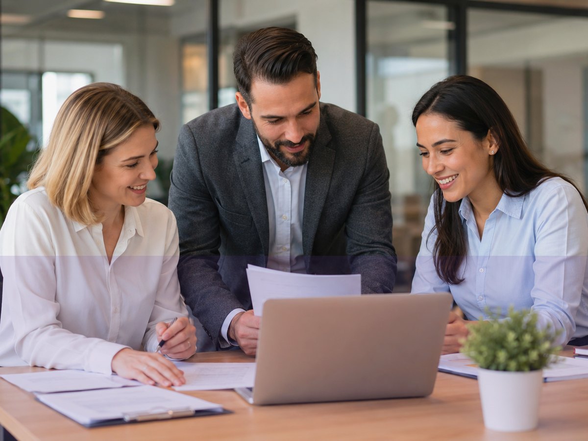Équipe en réunion dans un bureau
